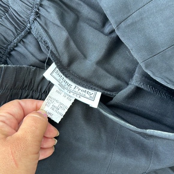 Vintage Sitting Pretty of California High Waist Wide Leg Pleated Pants Black L - Picture 3 of 6